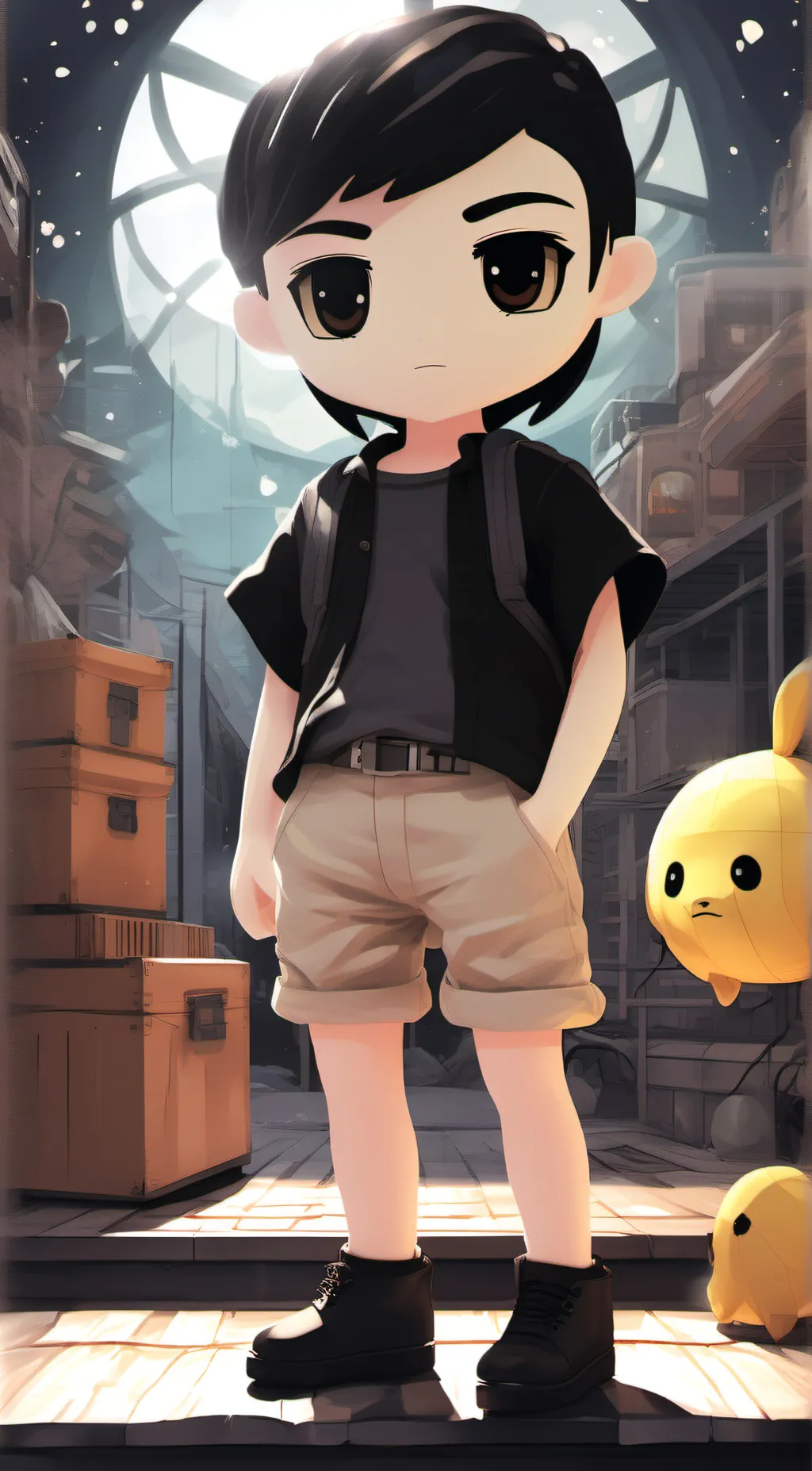 ai character: sunny plushie background