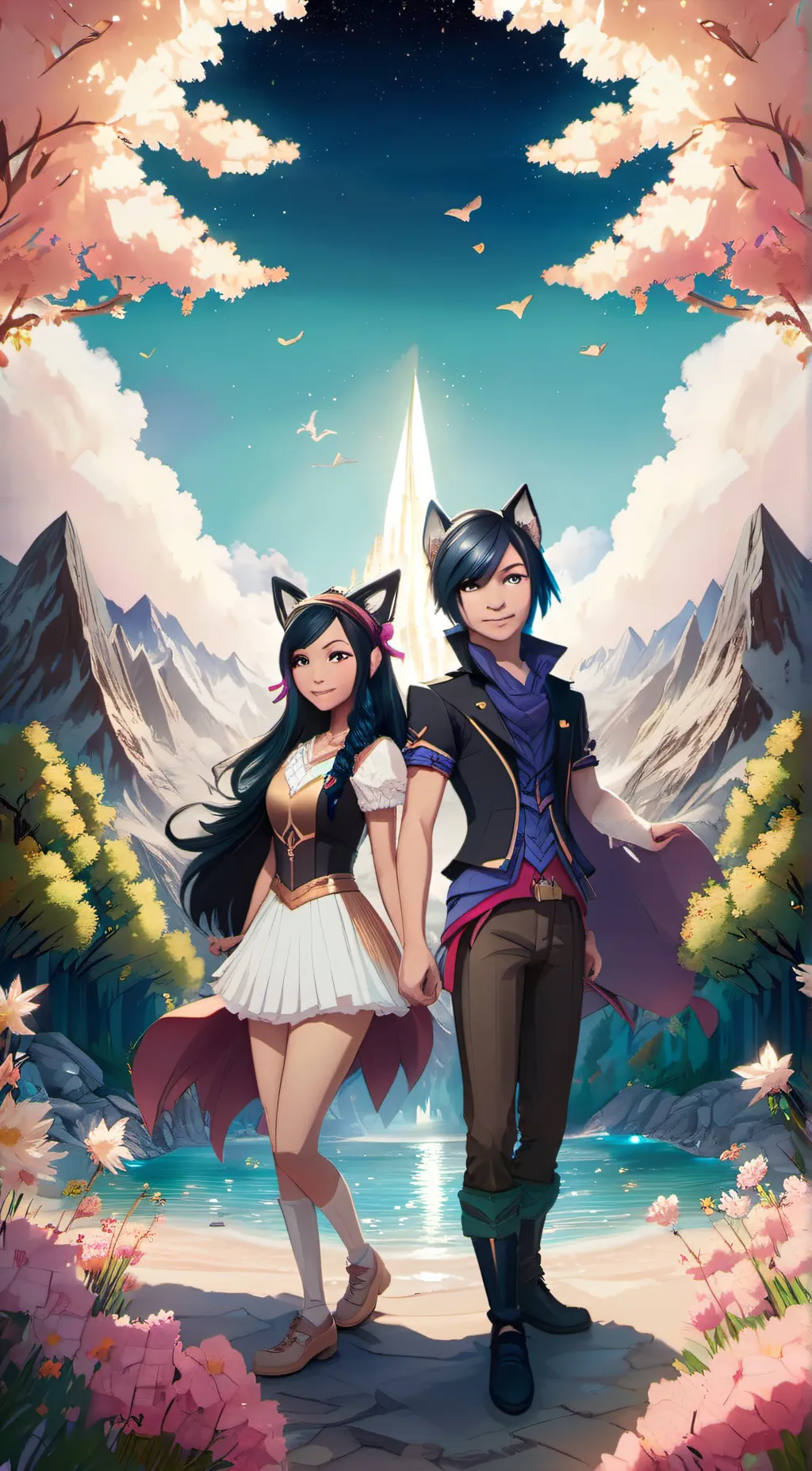 ai character: aphmau and ein background