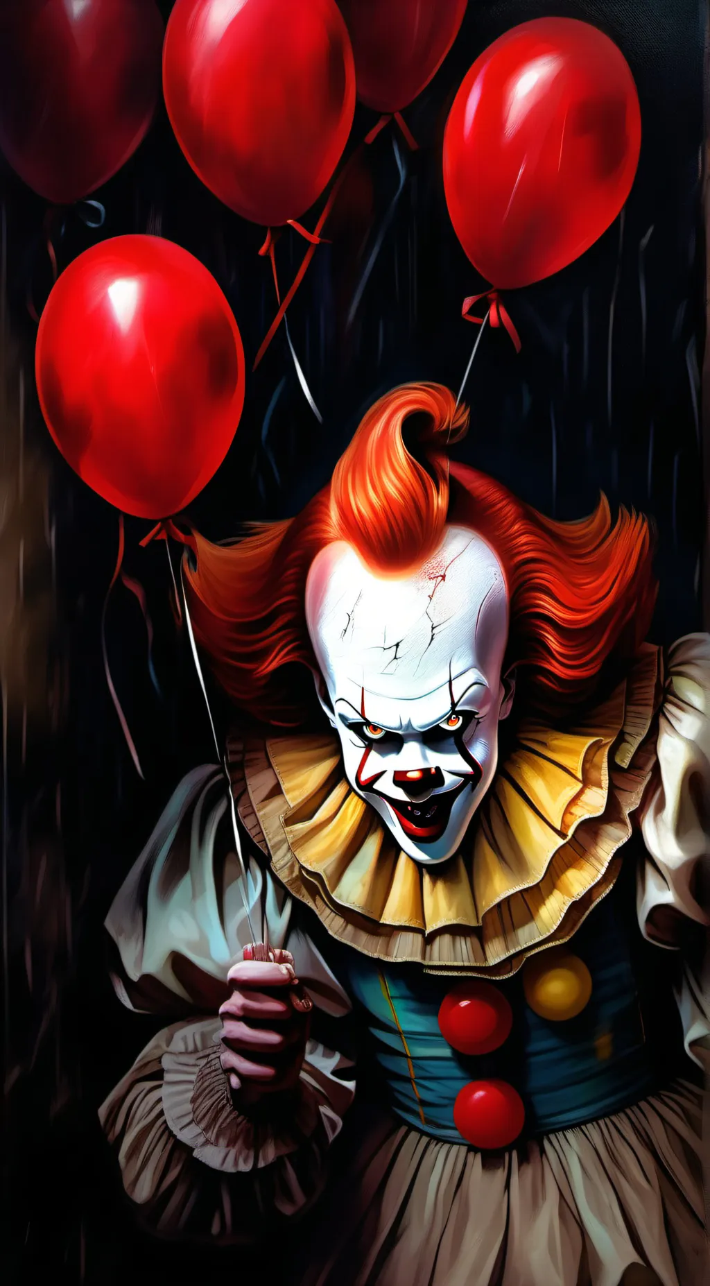 ai character: Pennywise  background