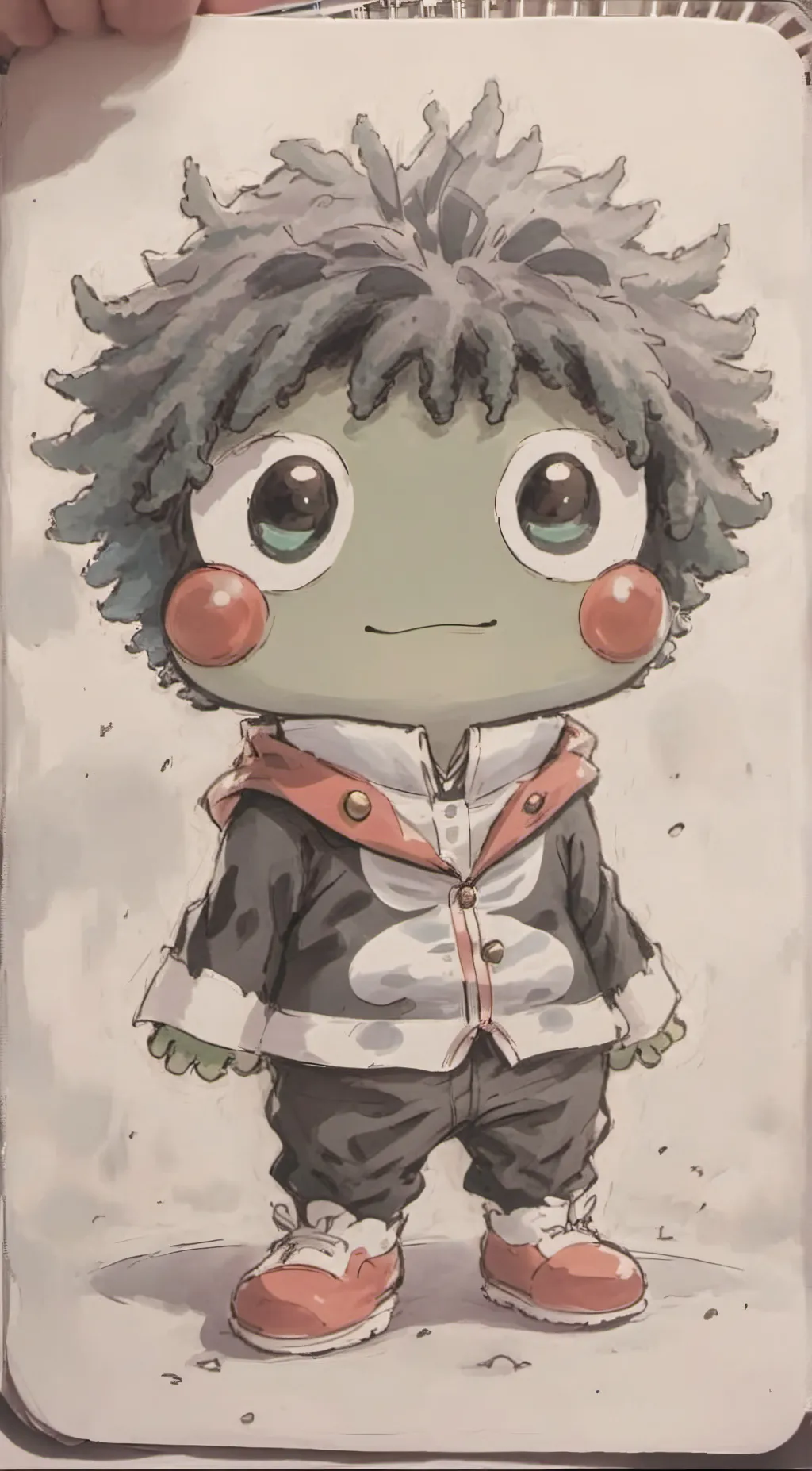 ai character: keroppi mediorya background