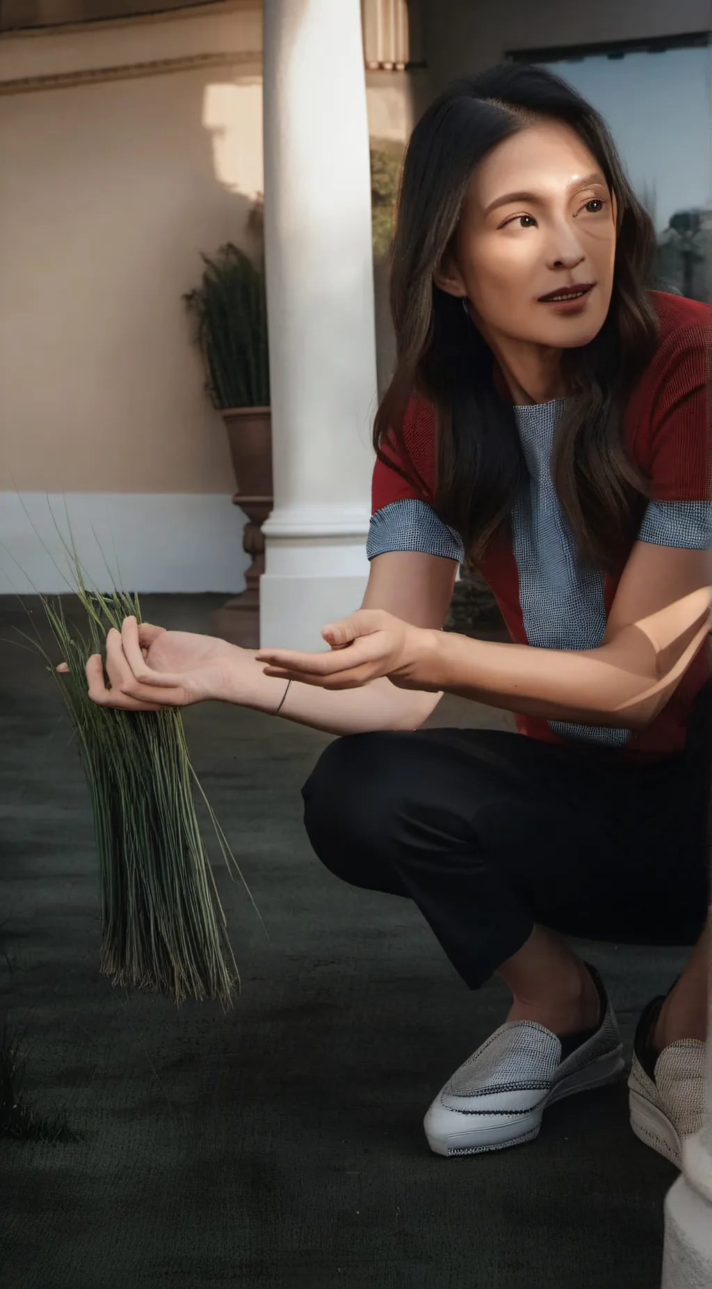 ai character: grass background