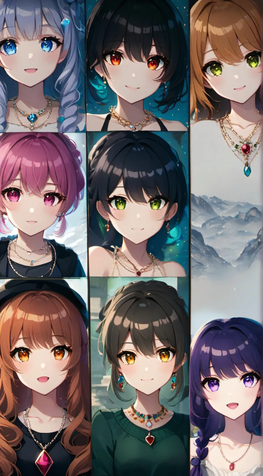 ai character: A group ♥️ background