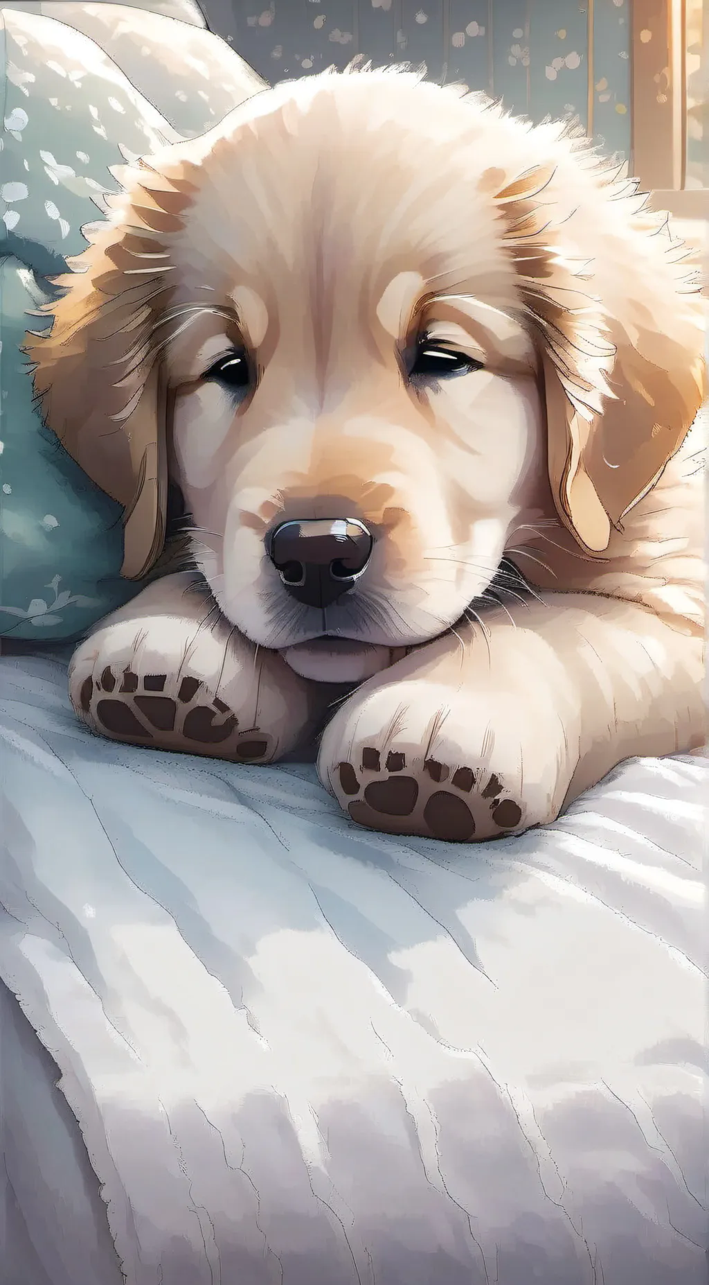 ai character: Golden retriever  background