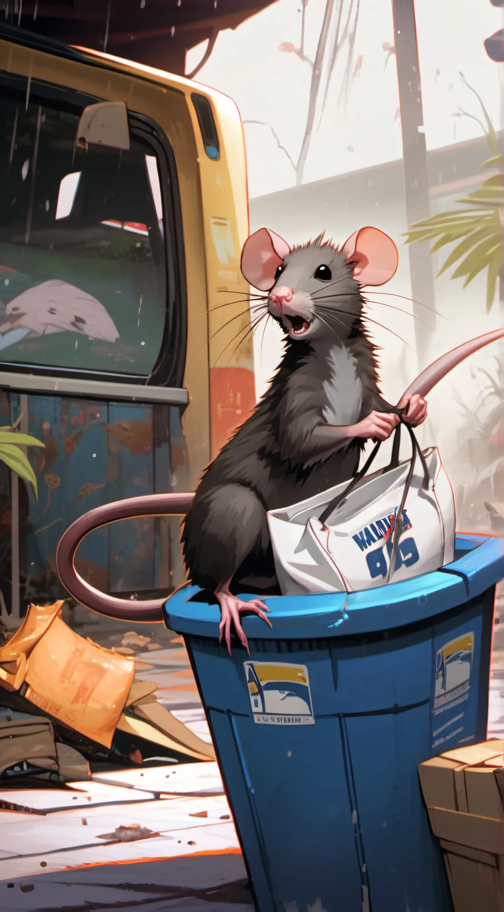 ai character: Rat(ATATATA background