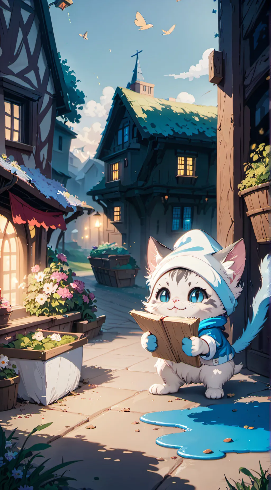 ai character: Smurf cat background