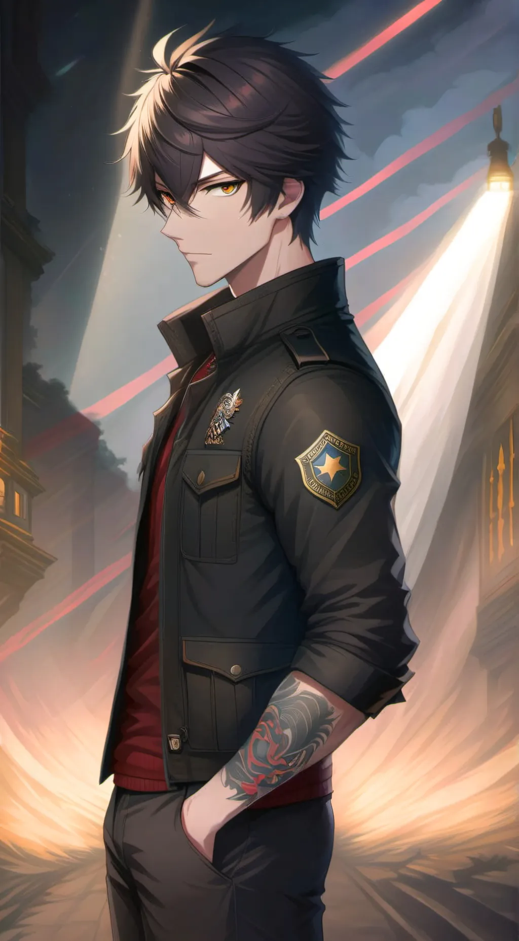 ai character: Oni Wolf background