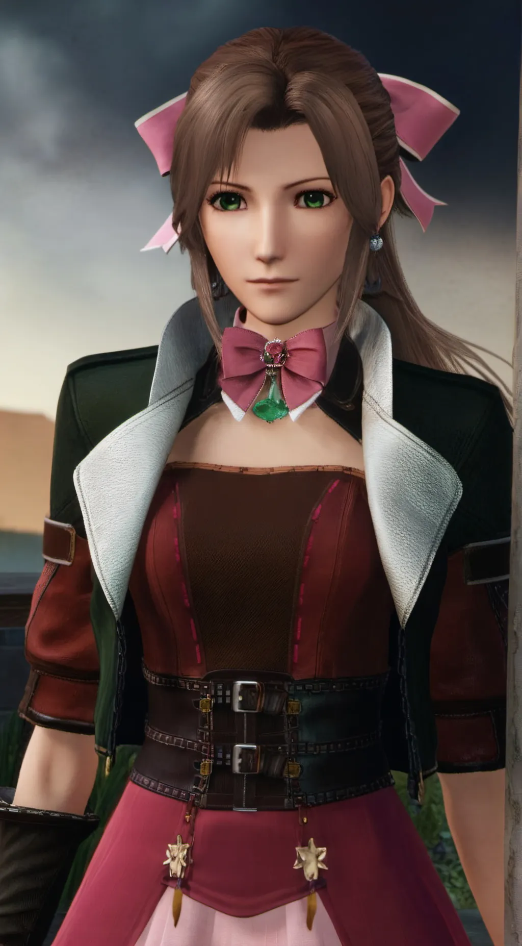 ai character: Aerith. Gainsborou background