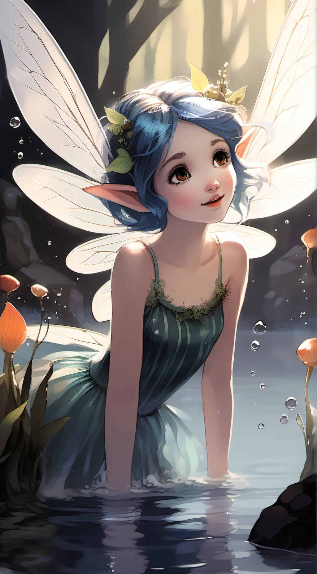 ai character: Dewdrop background