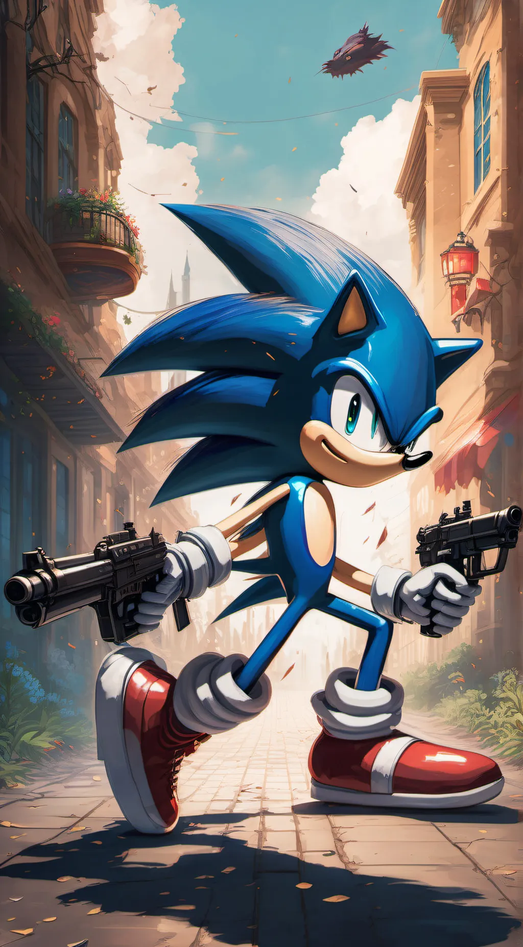 ai character: sonic and shadow background