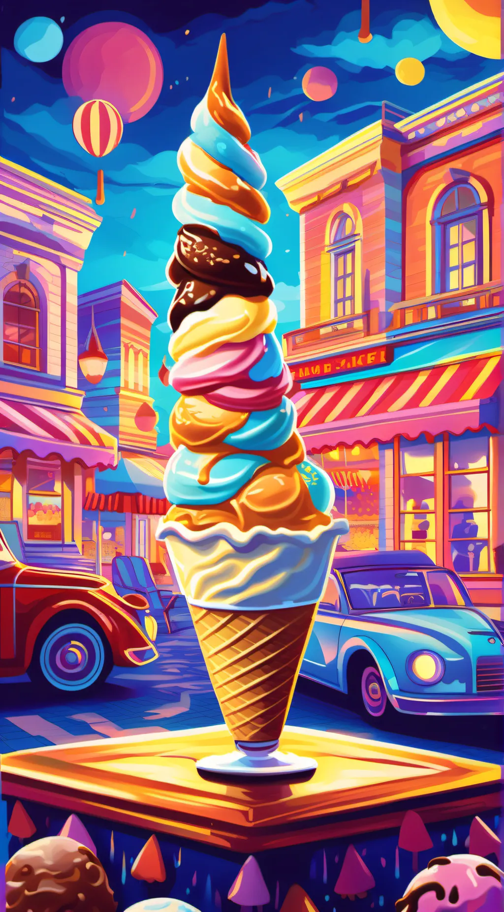 ai character: Ice cream background
