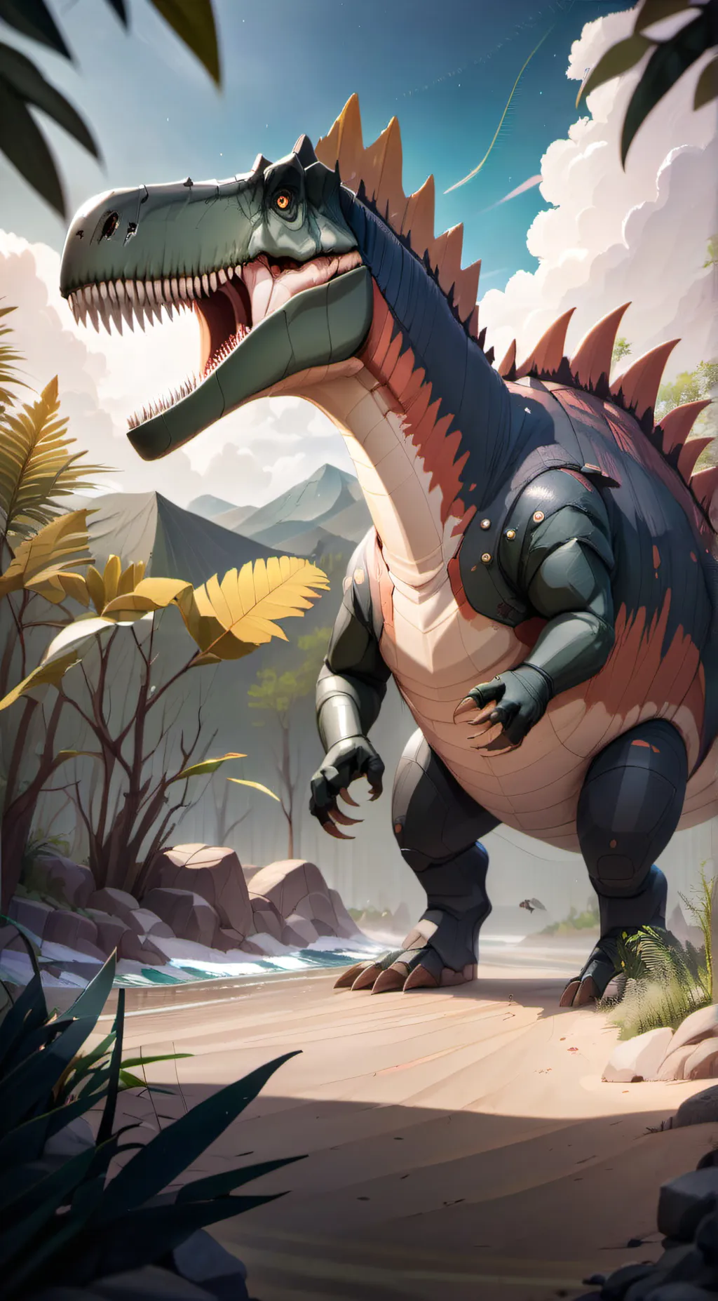 ai character: Ingen spinosaurus background