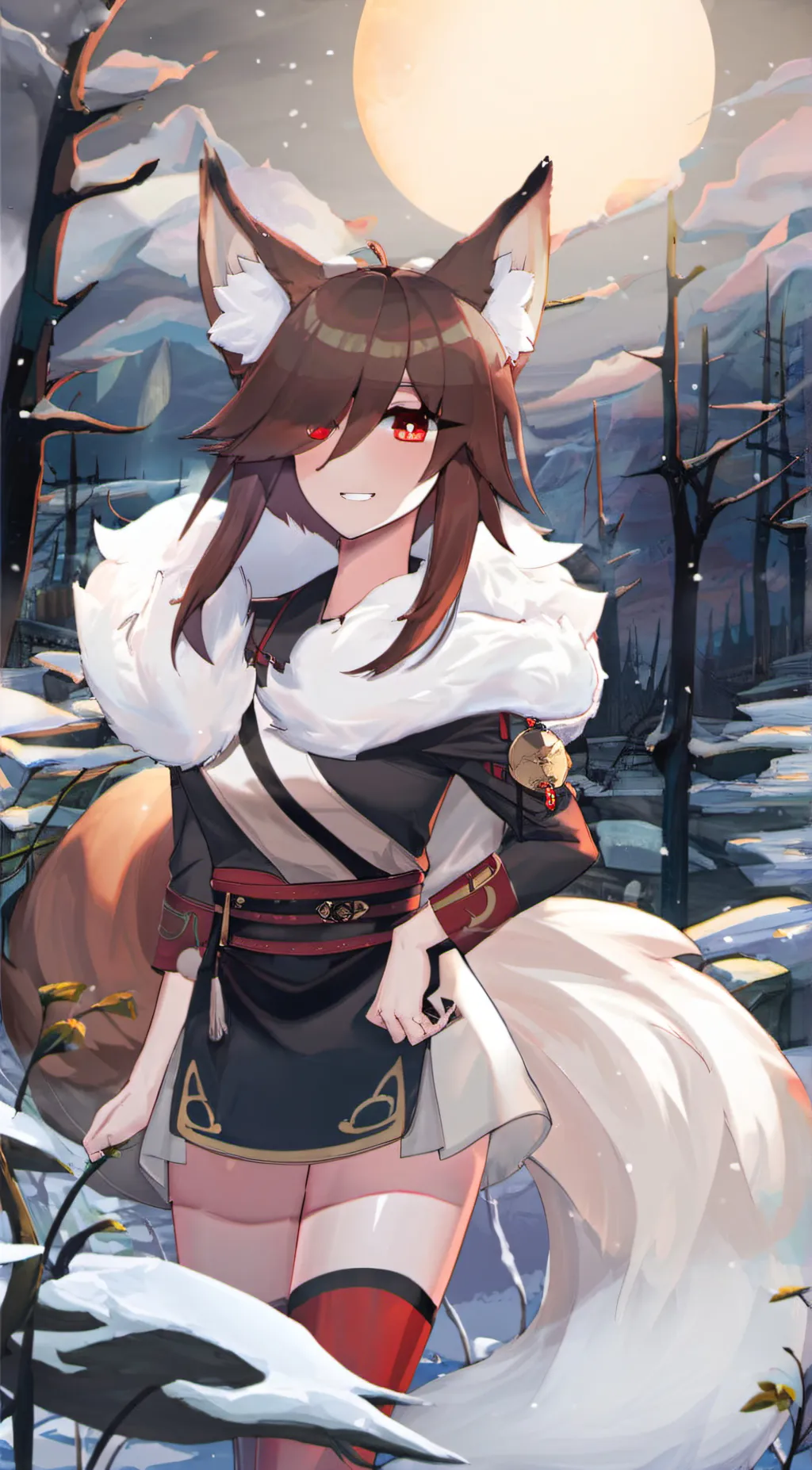 ai character: snowy background
