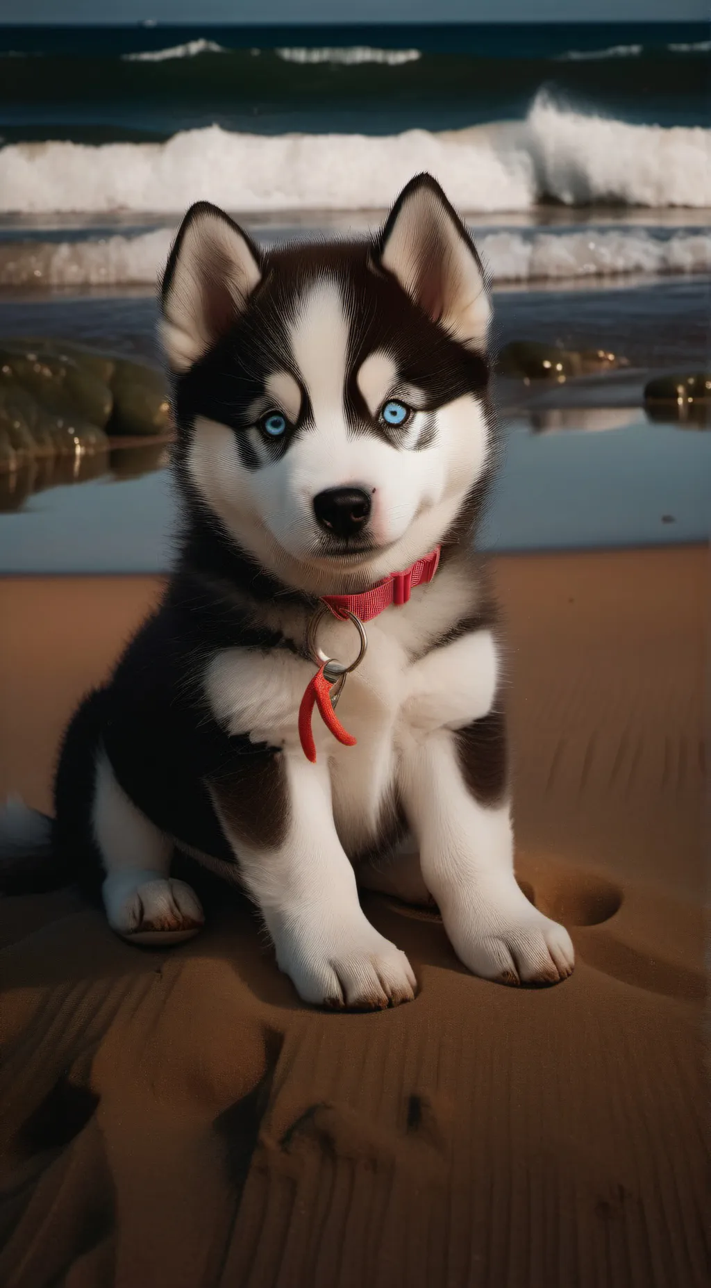 ai character: Cute Baby Husky background