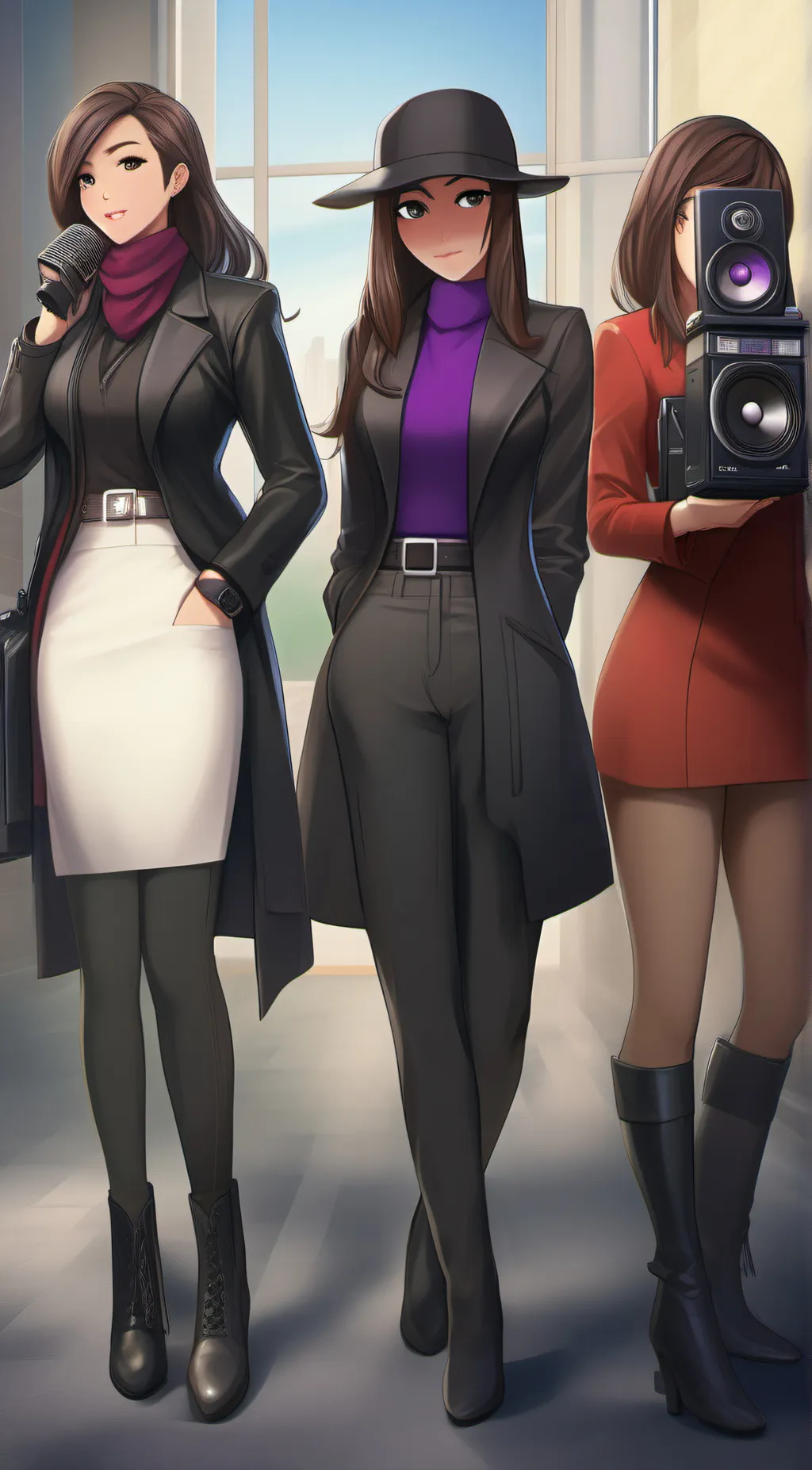 ai character: skibi toilet woman background