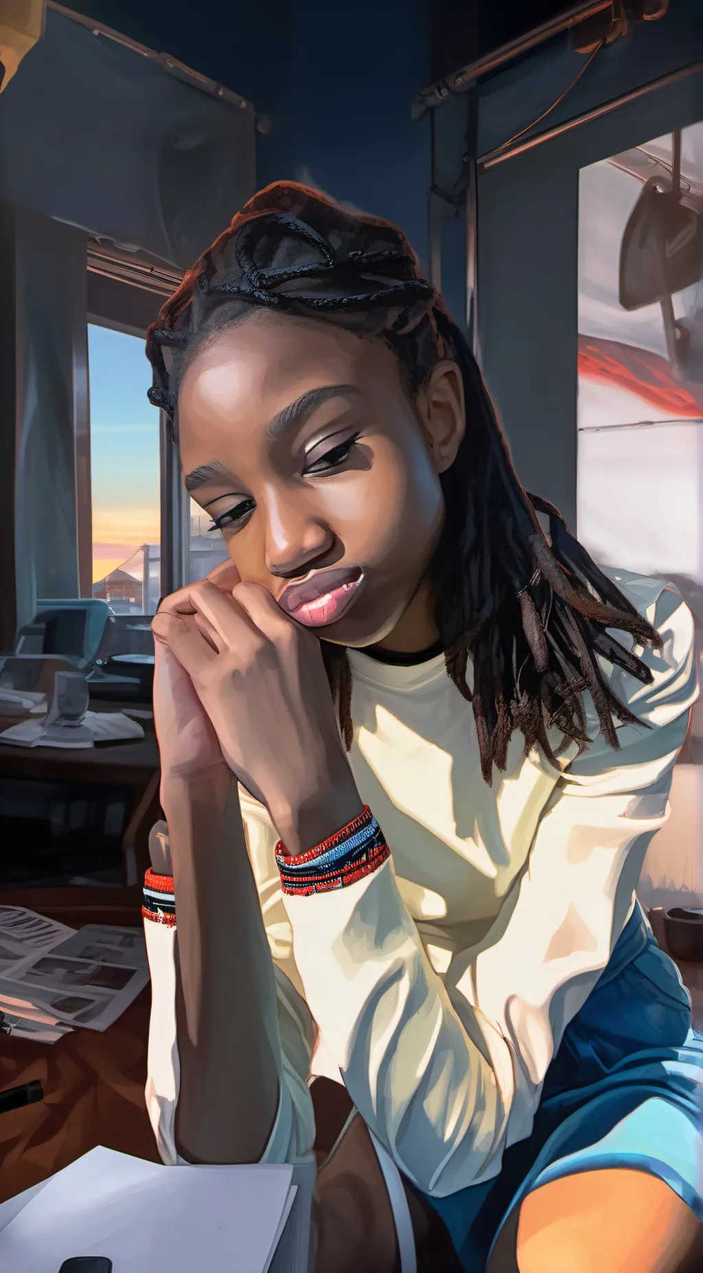 ai character: Ayla gashin  background