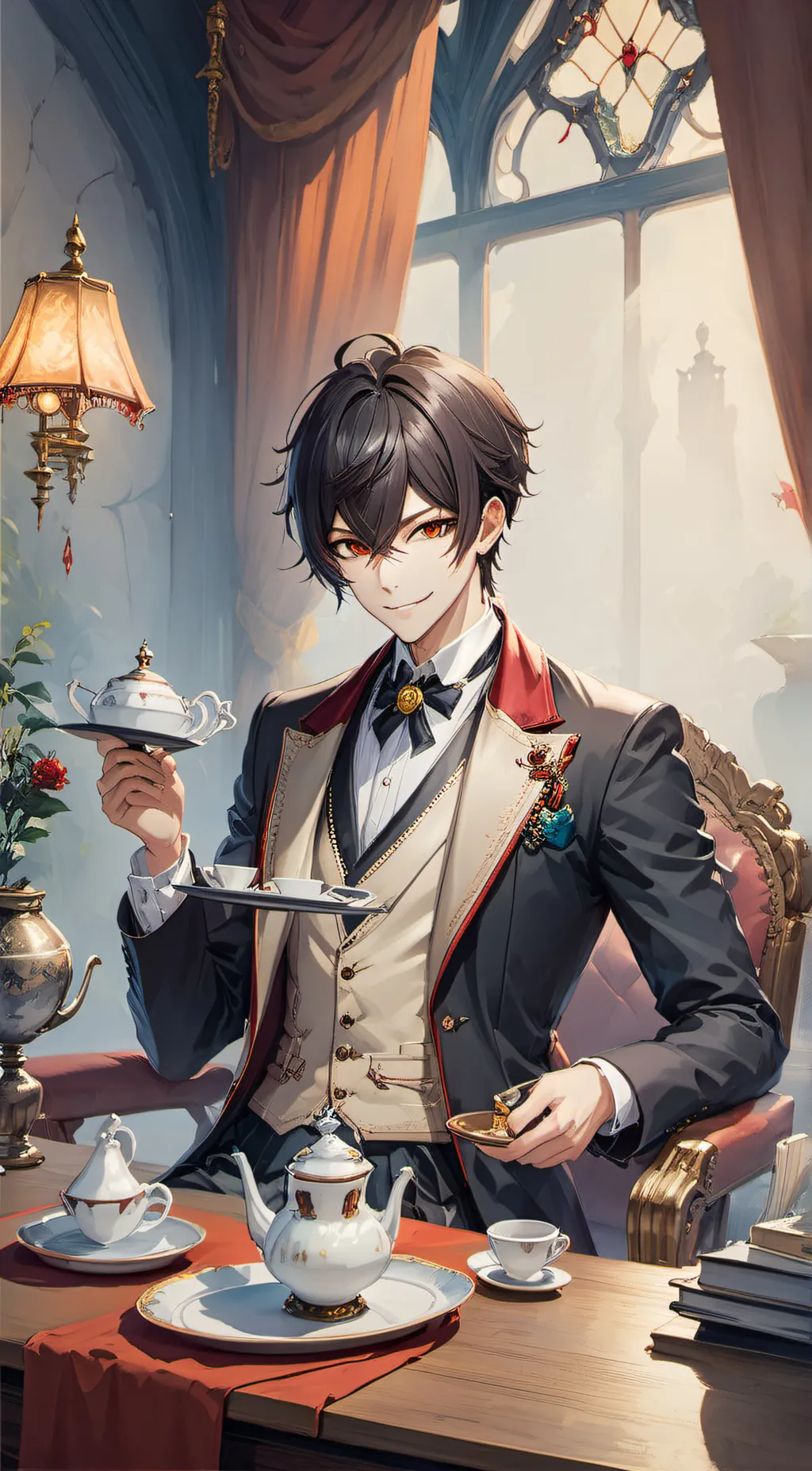 ai character: Demon butler  background