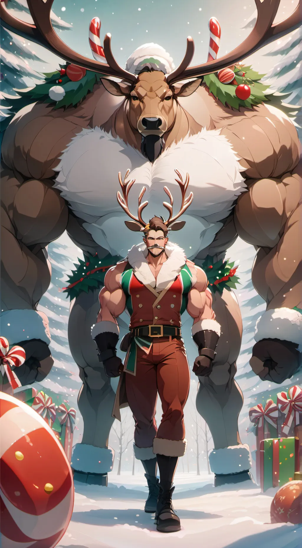 ai character: omnimans reindeer💀 background