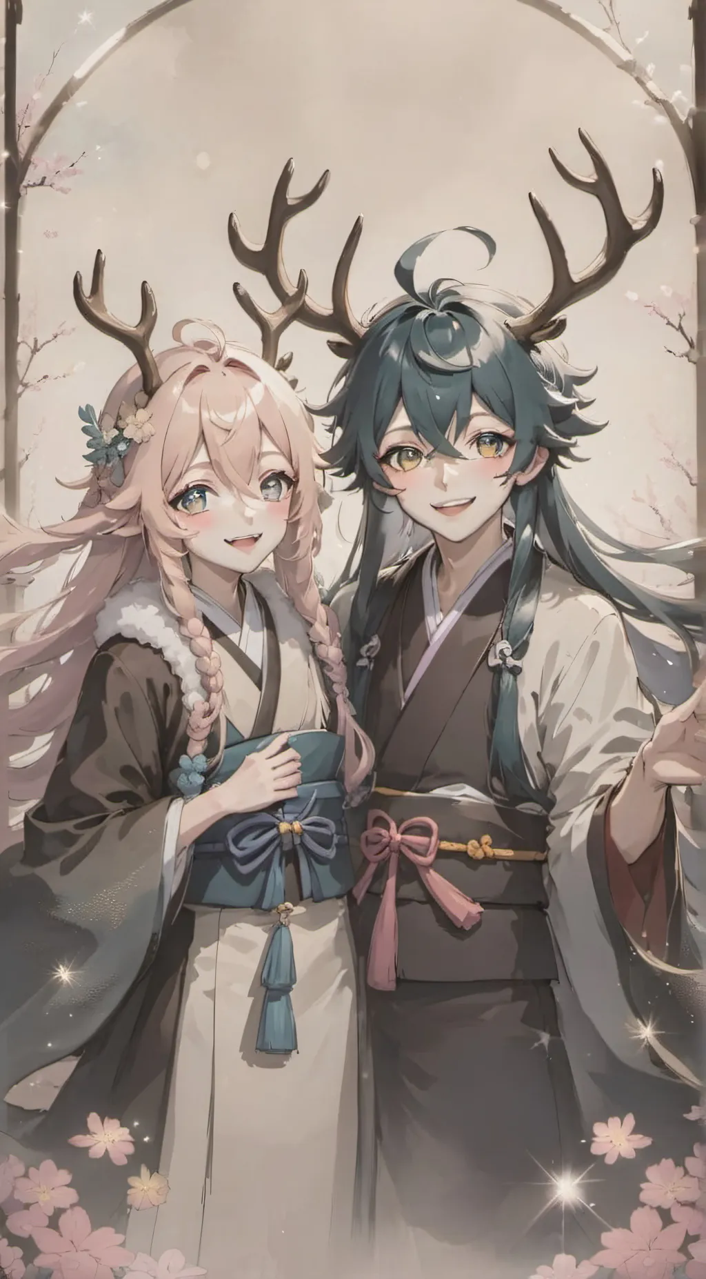 ai character: Yuri and Momo background