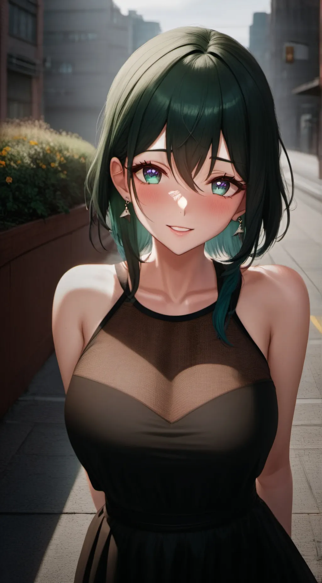 ai character: roses background