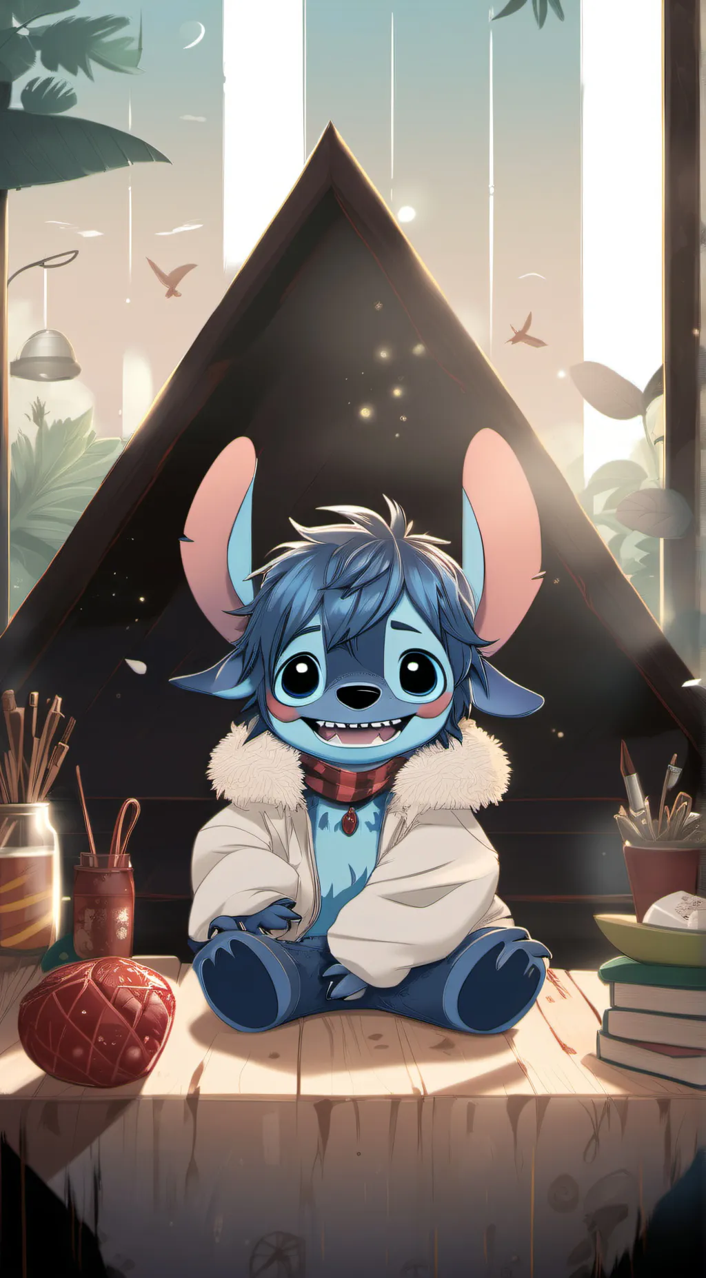 ai character: Lola flower background