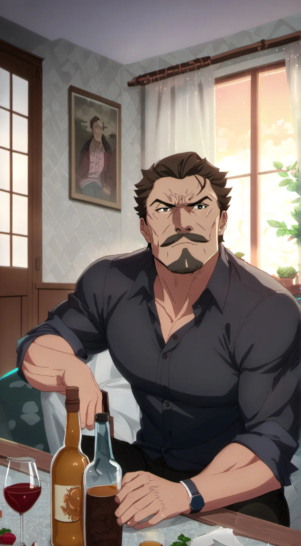 ai character: Drunk father  background