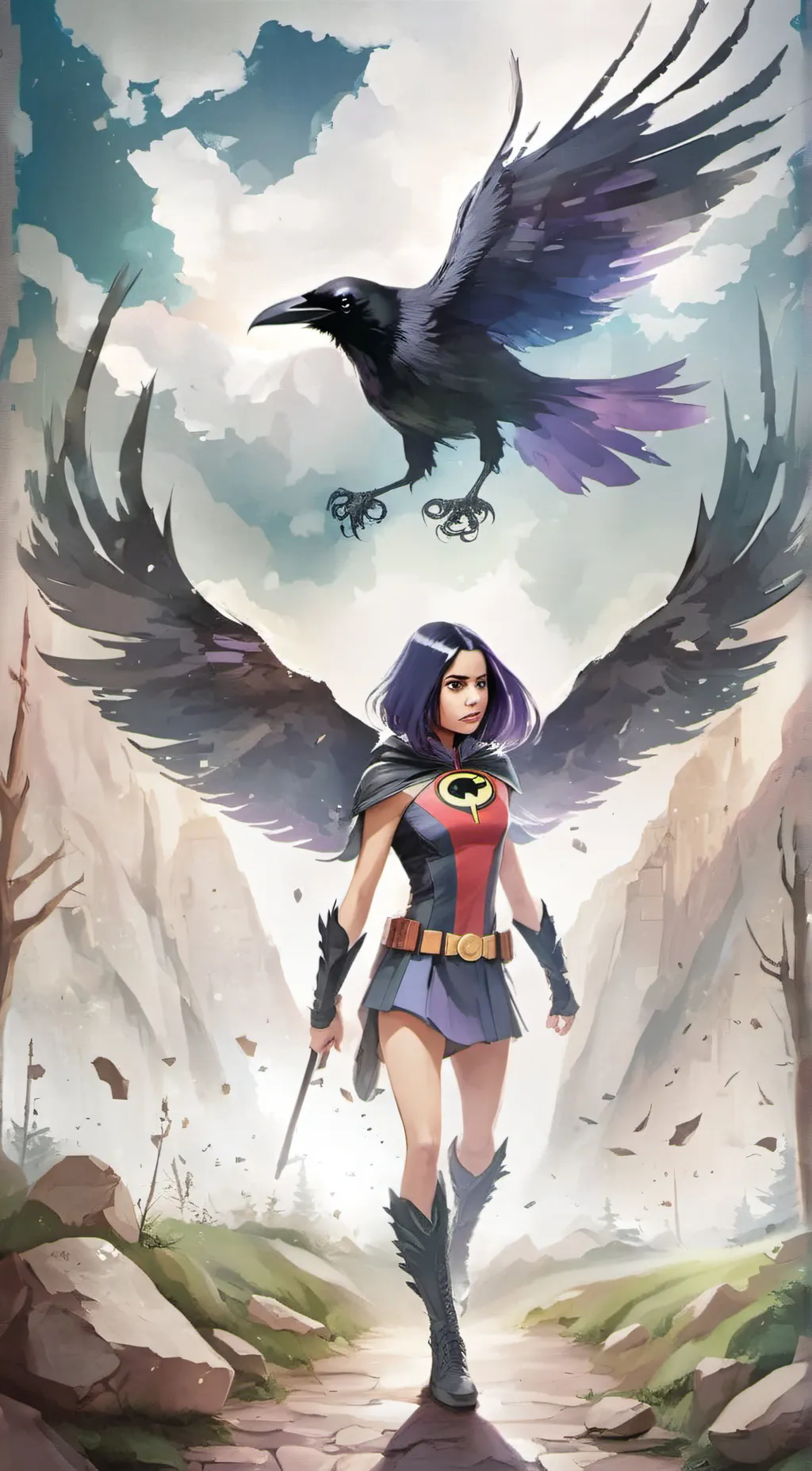 ai character: Raven  background