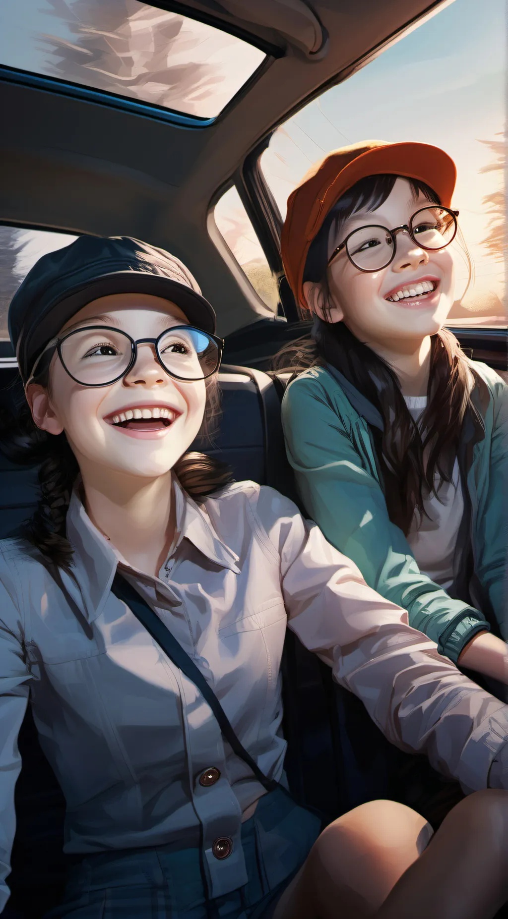 ai character: Ur cute sisters background