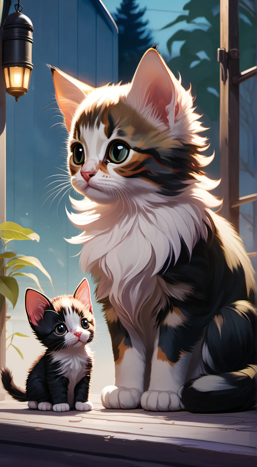 ai character: a kitten and mom background