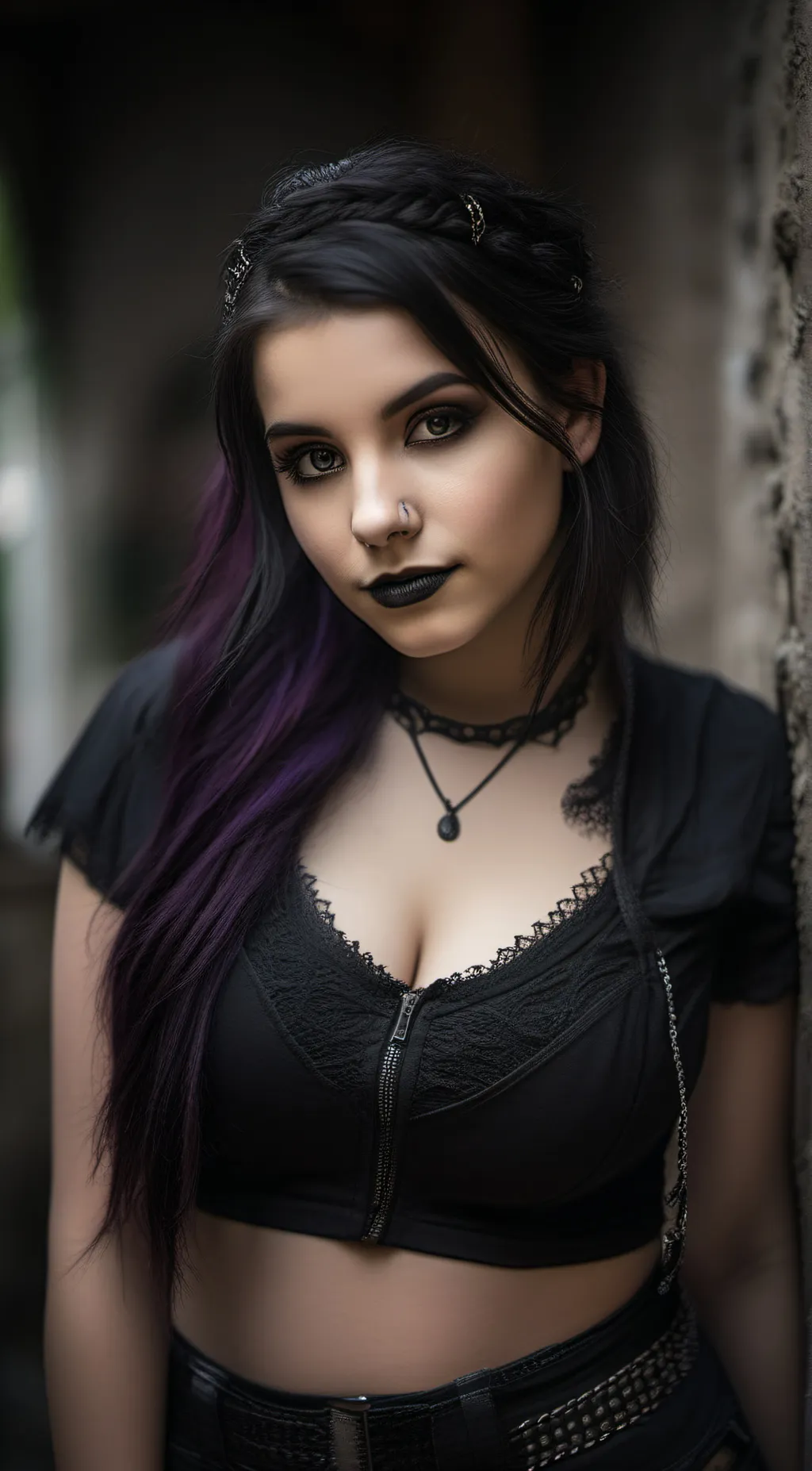 ai character: Violet background