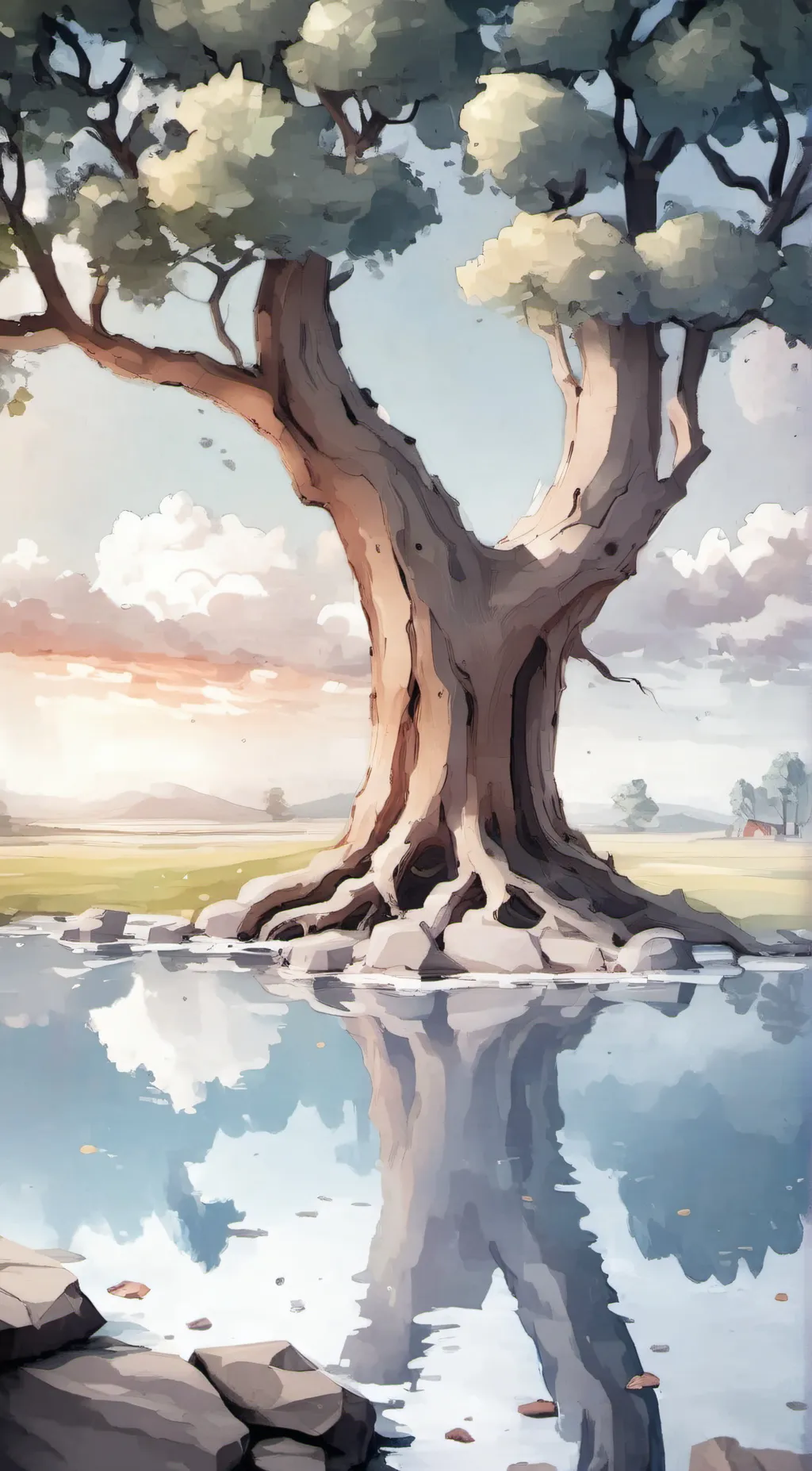 ai character: nice tree background