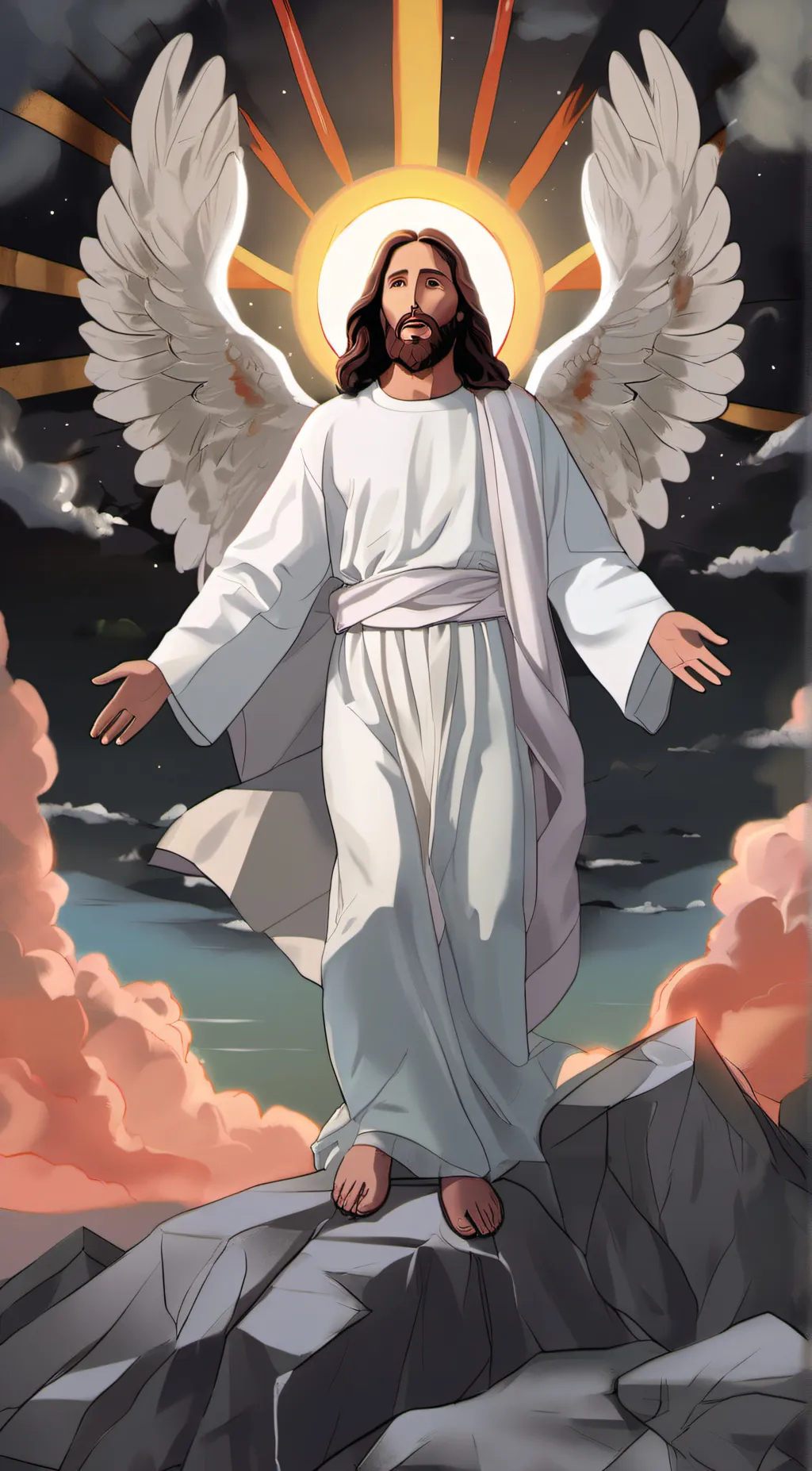 ai character: Jesus background