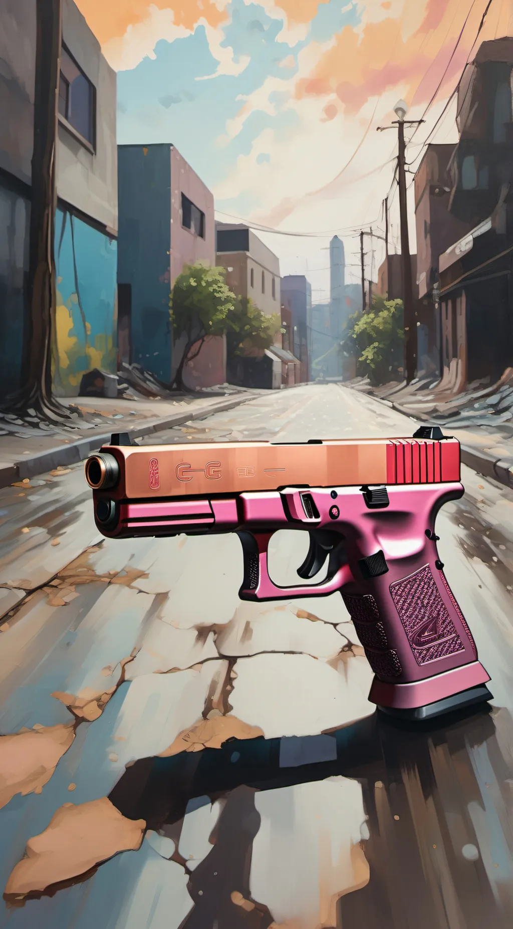 ai character: pink glock background