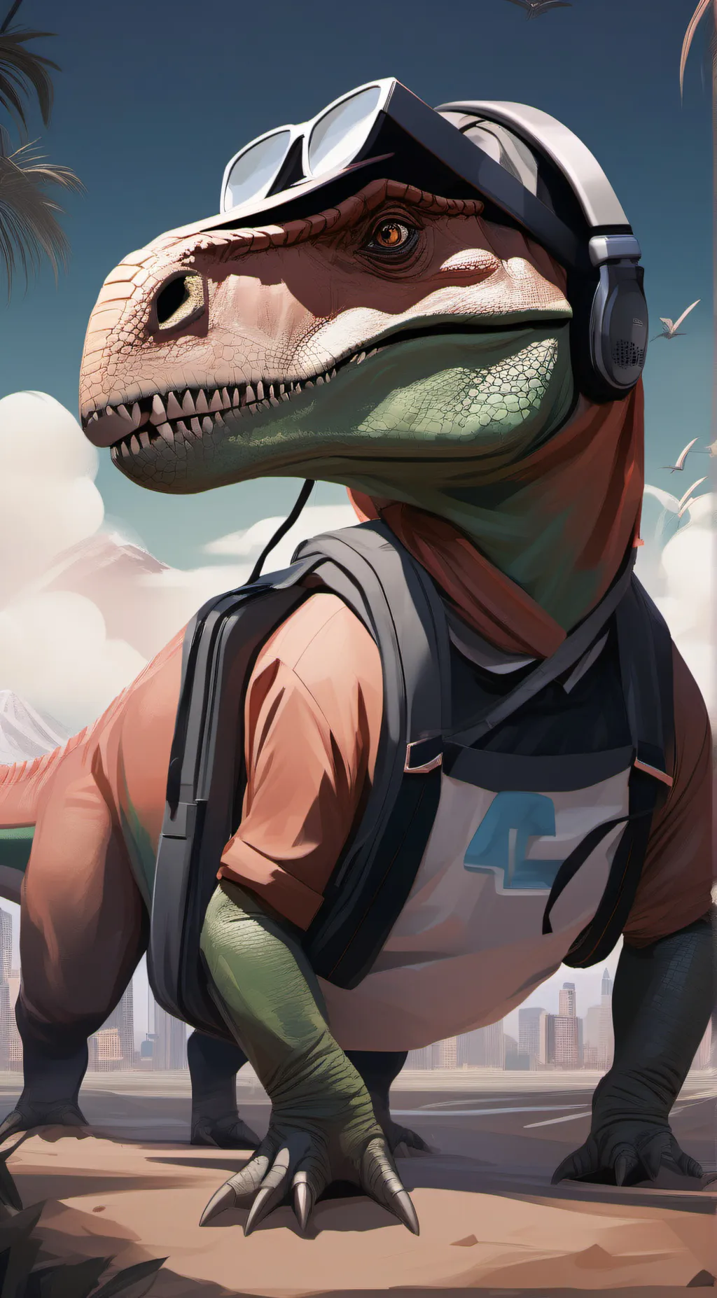ai character: Robin the dinosaur background