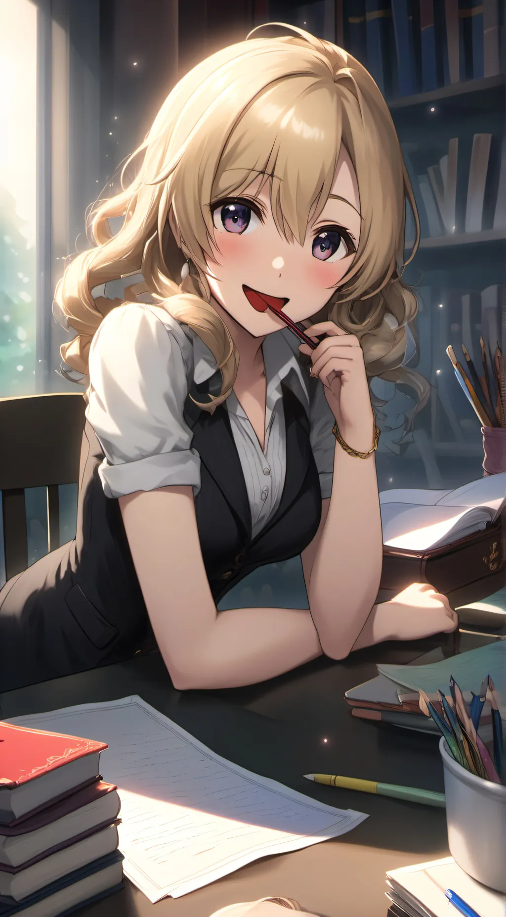 ai character: Violet background