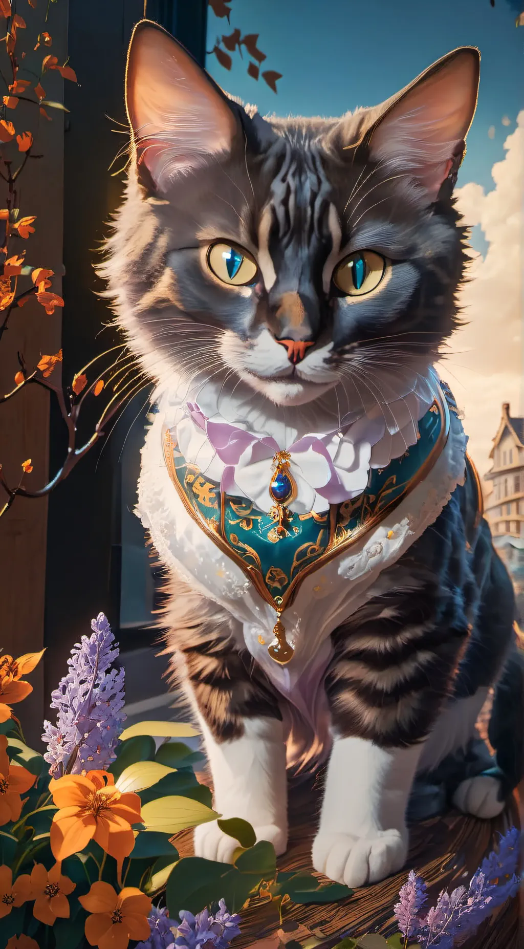 ai character: Lilac background