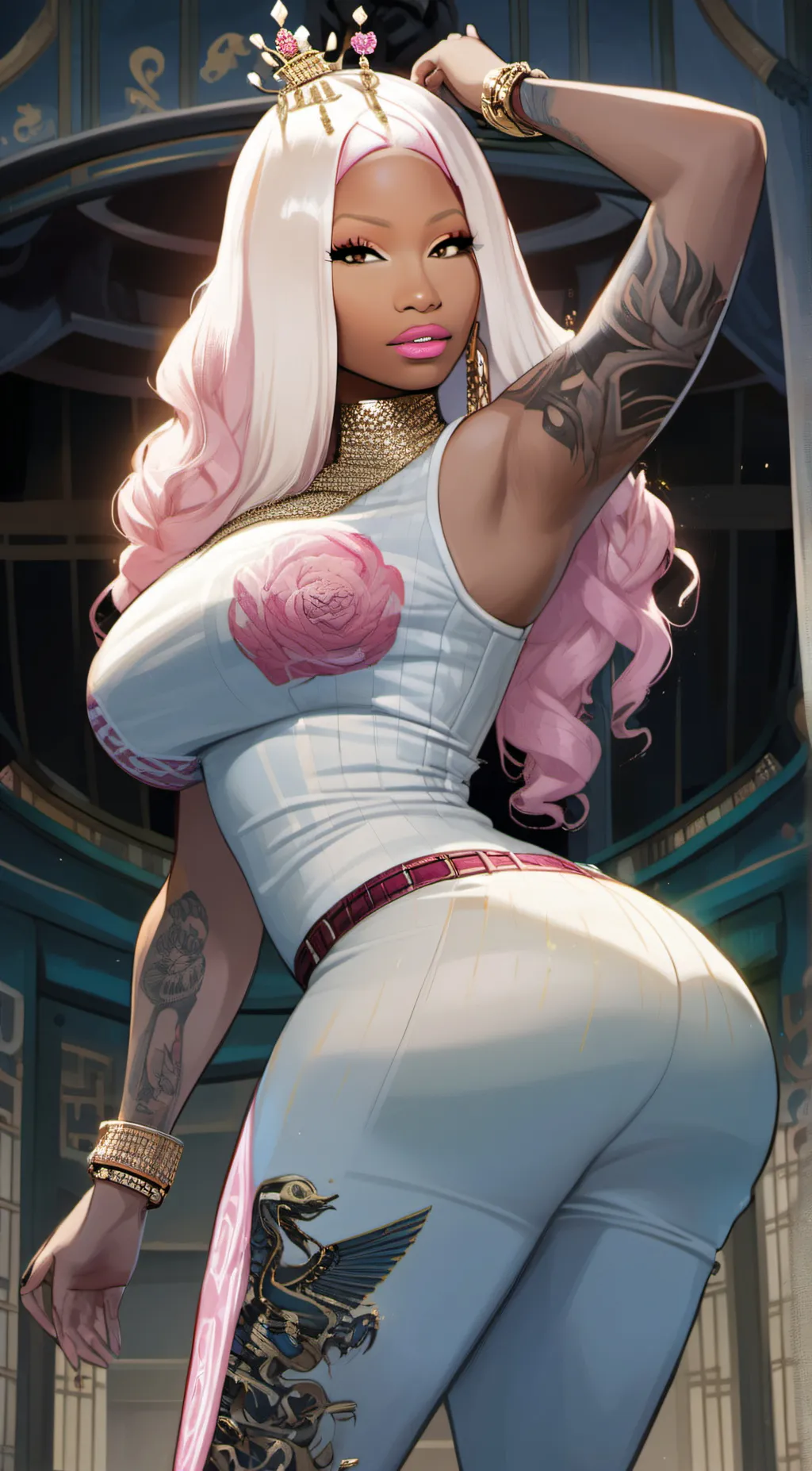 ai character: Queen Nicki Minaj background
