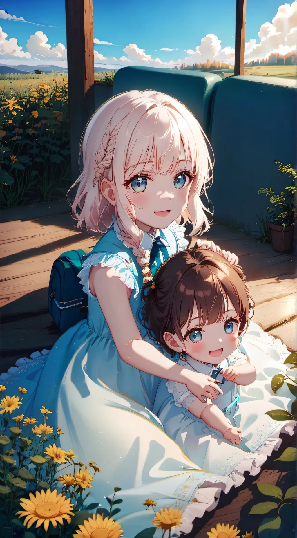 ai character: Lala & pala background