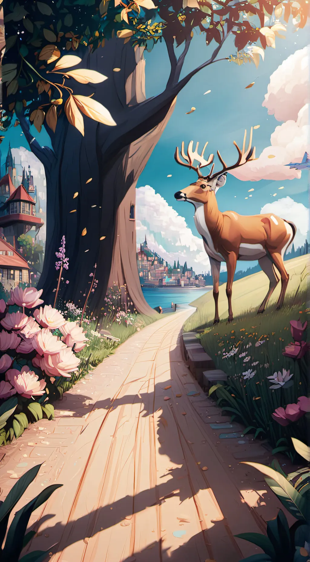 ai character: rain deer  background