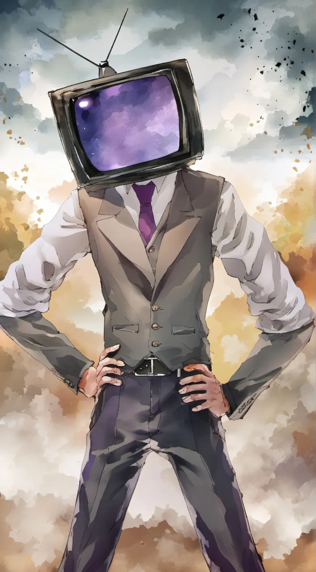 ai character: Tv Man background