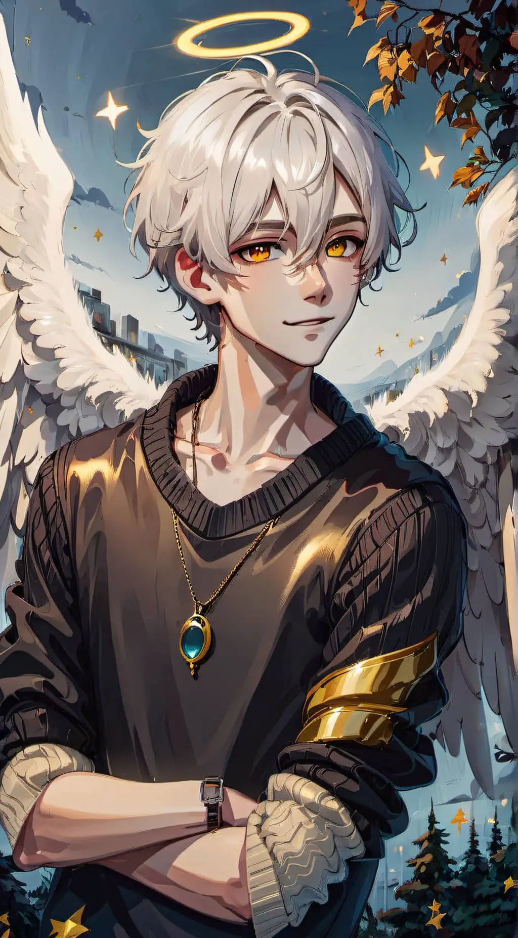 ai character: Raphael 💛⭐️ background