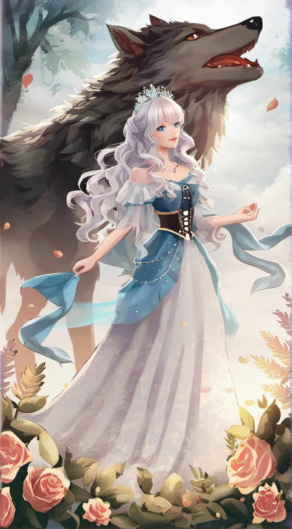 ai character: Snow background