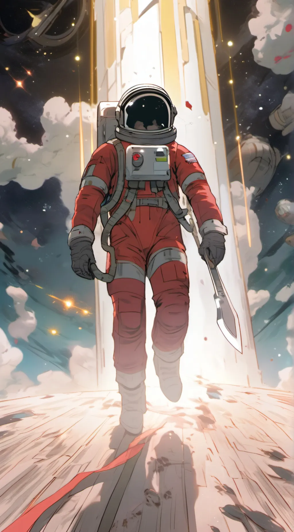 ai character: Red imposter  background