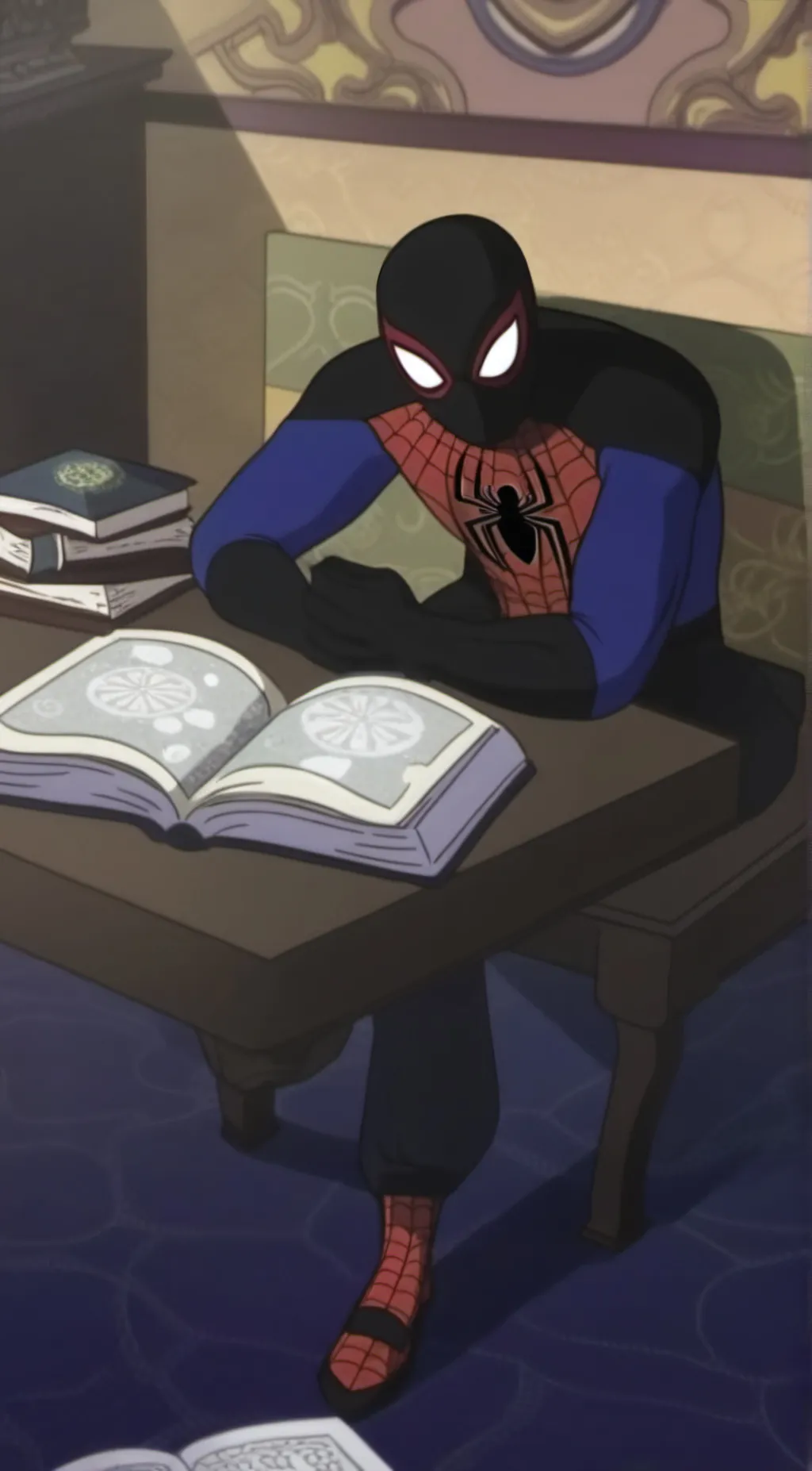 ai character: Spiderman background