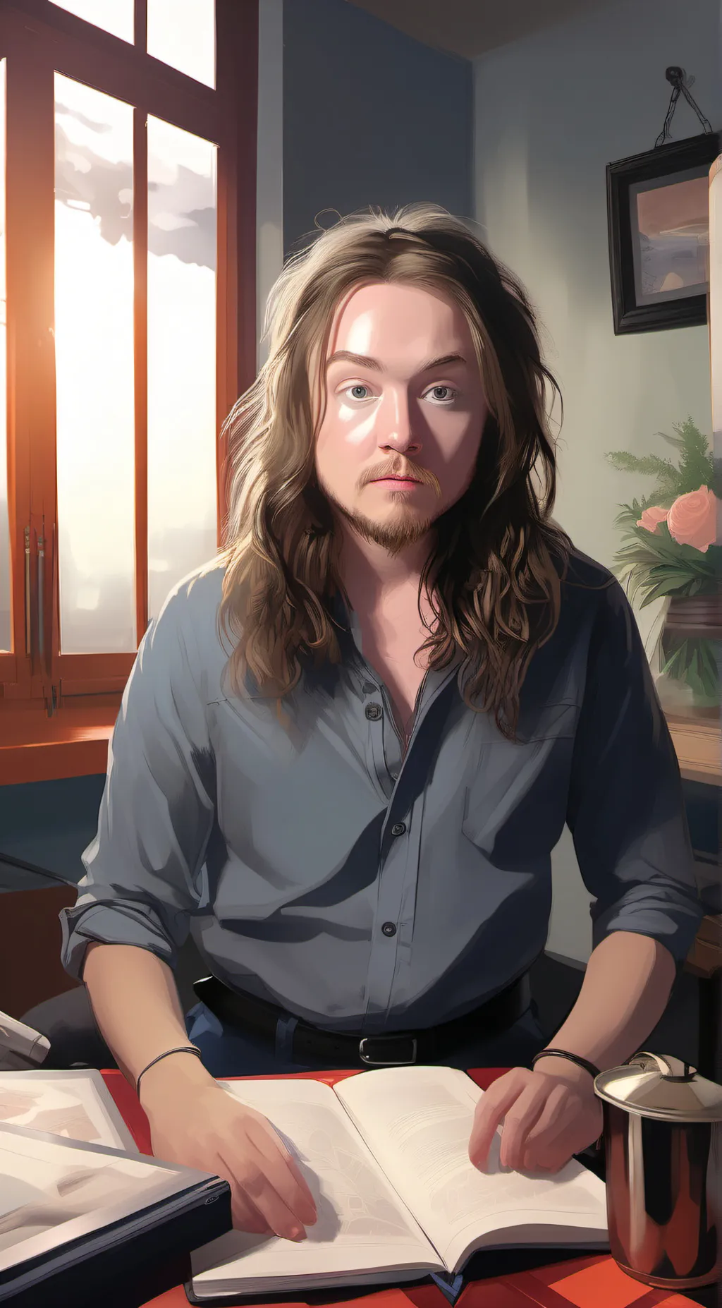 ai character: Sebastian  background