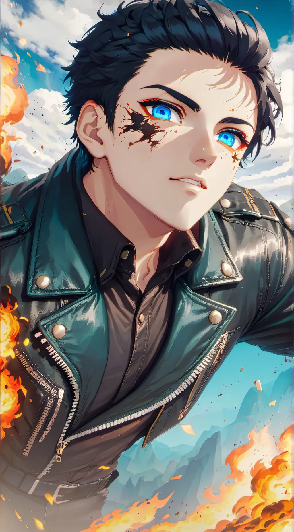 ai character: Dabi  background