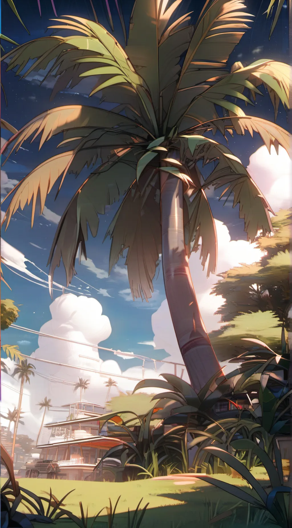 ai character: im a palm tree background