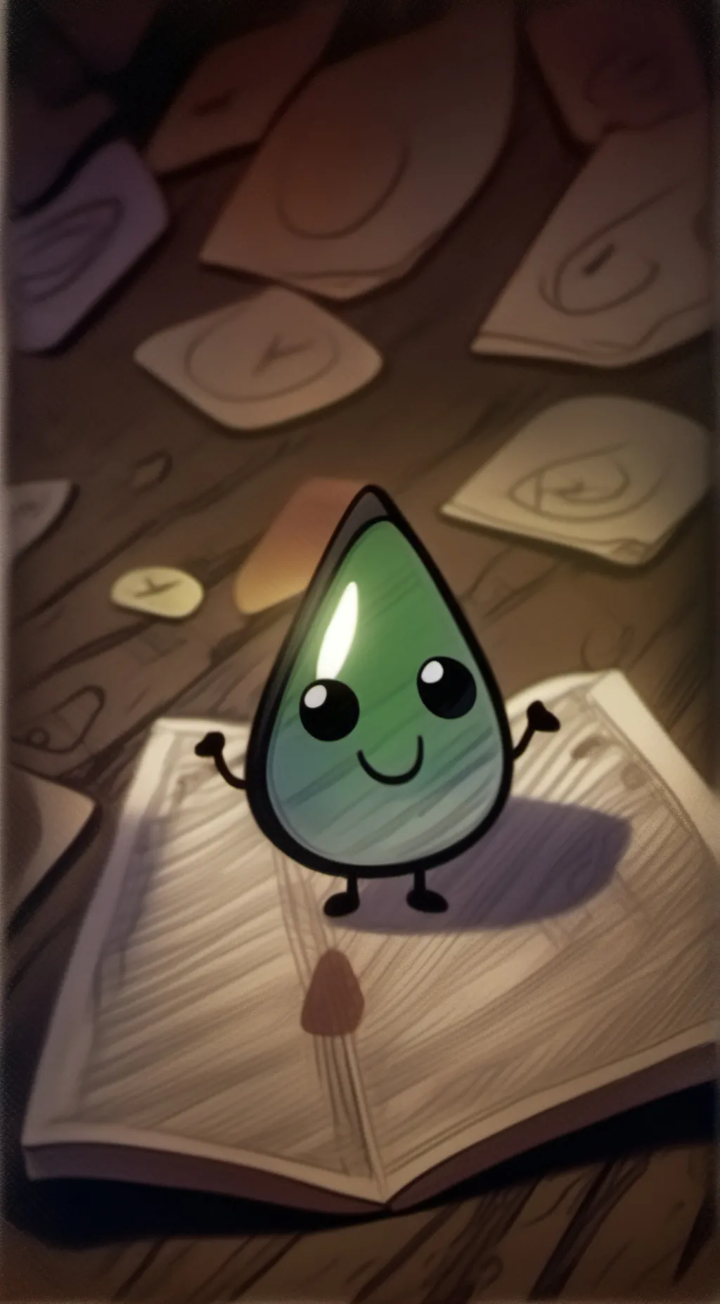 ai character: teardrop from bfdi background