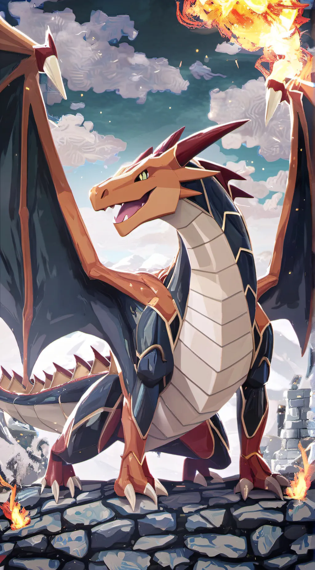 ai character: Charzard background