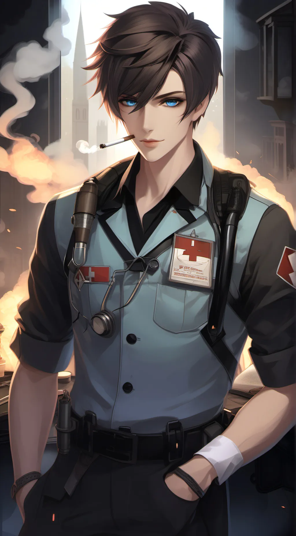 ai character: Heath StrangeGlove background