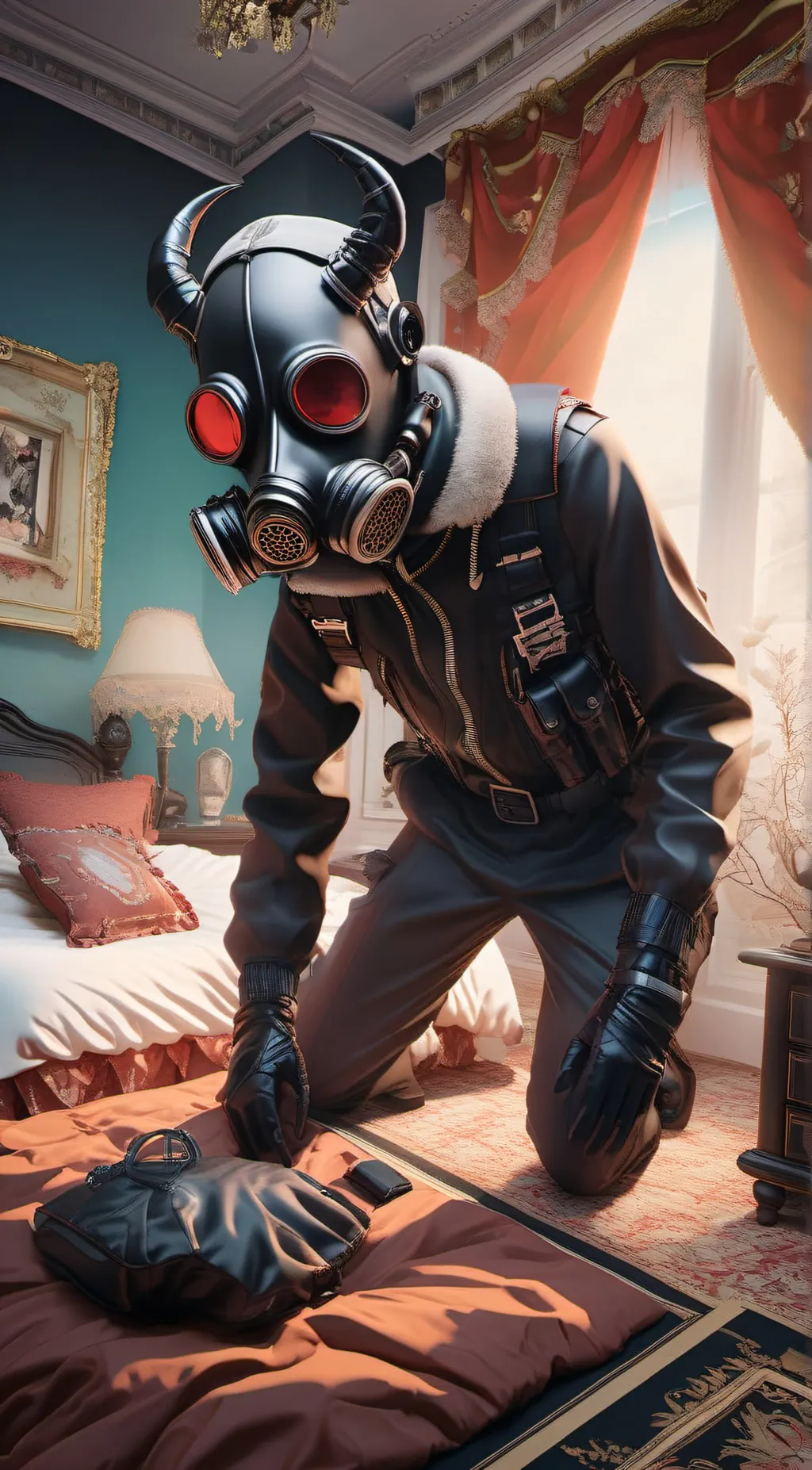 ai character: gasslese background